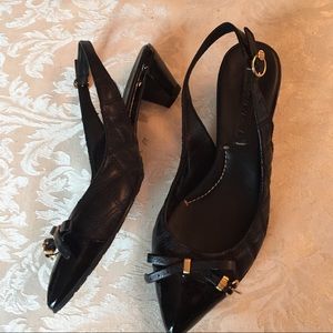 BCBGMaxazaria Leather sling backs 2in heel